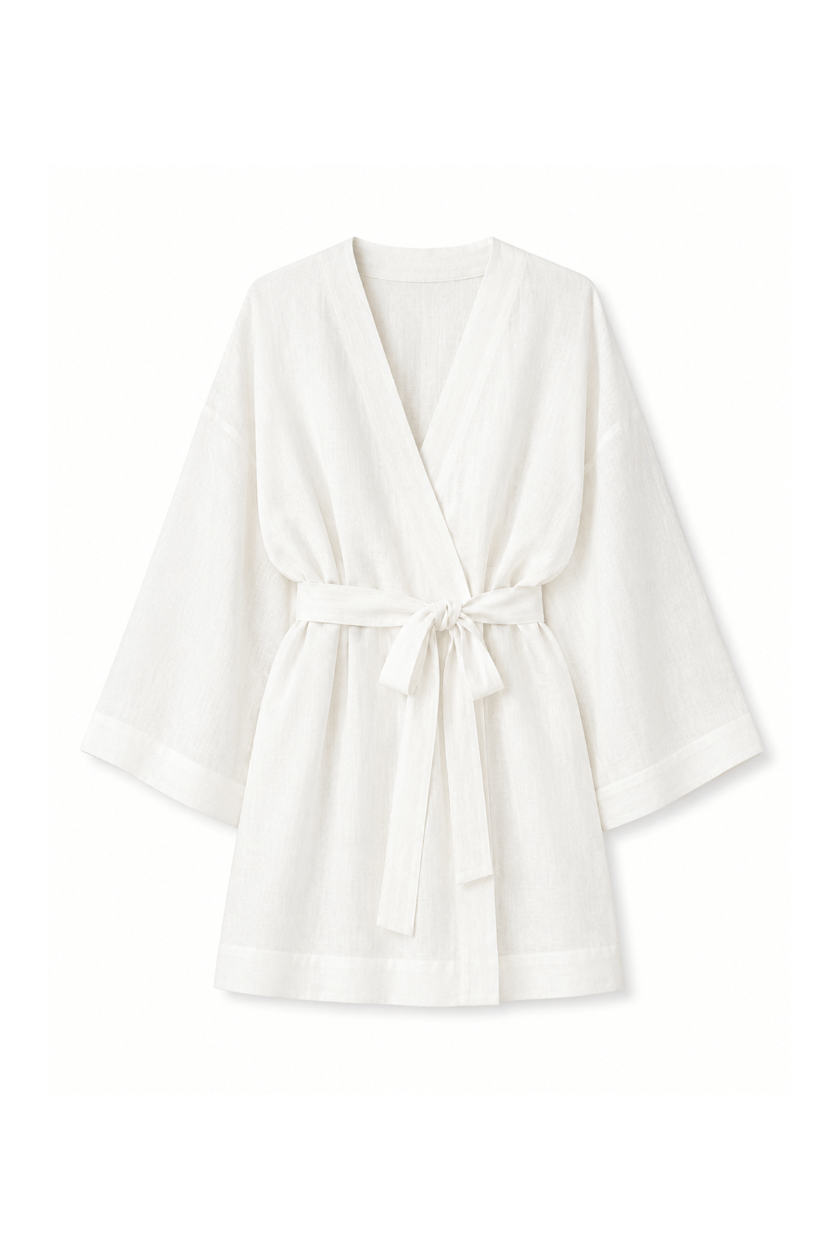 Yuki White Linen Kimono
