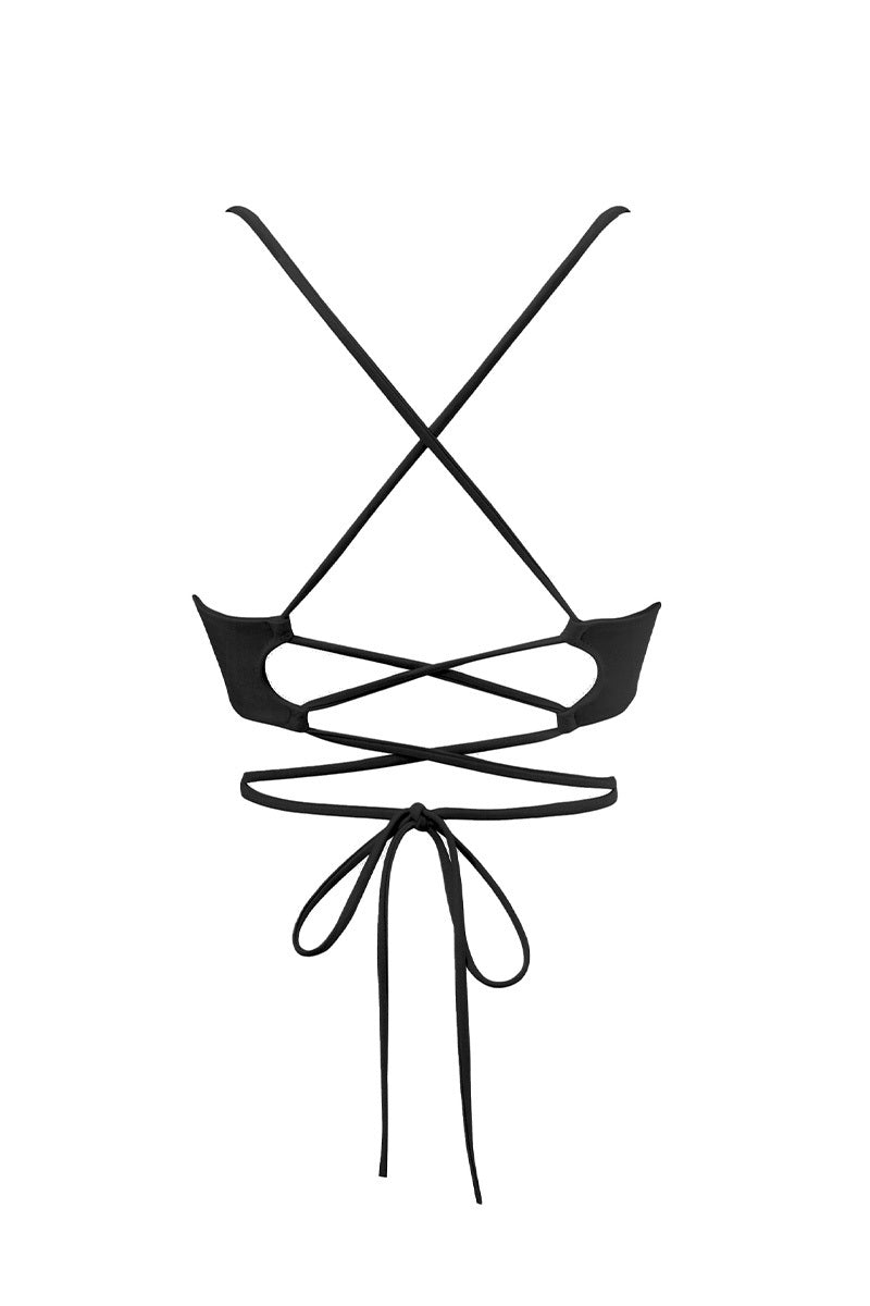Malibu Black Tie Bikini Top