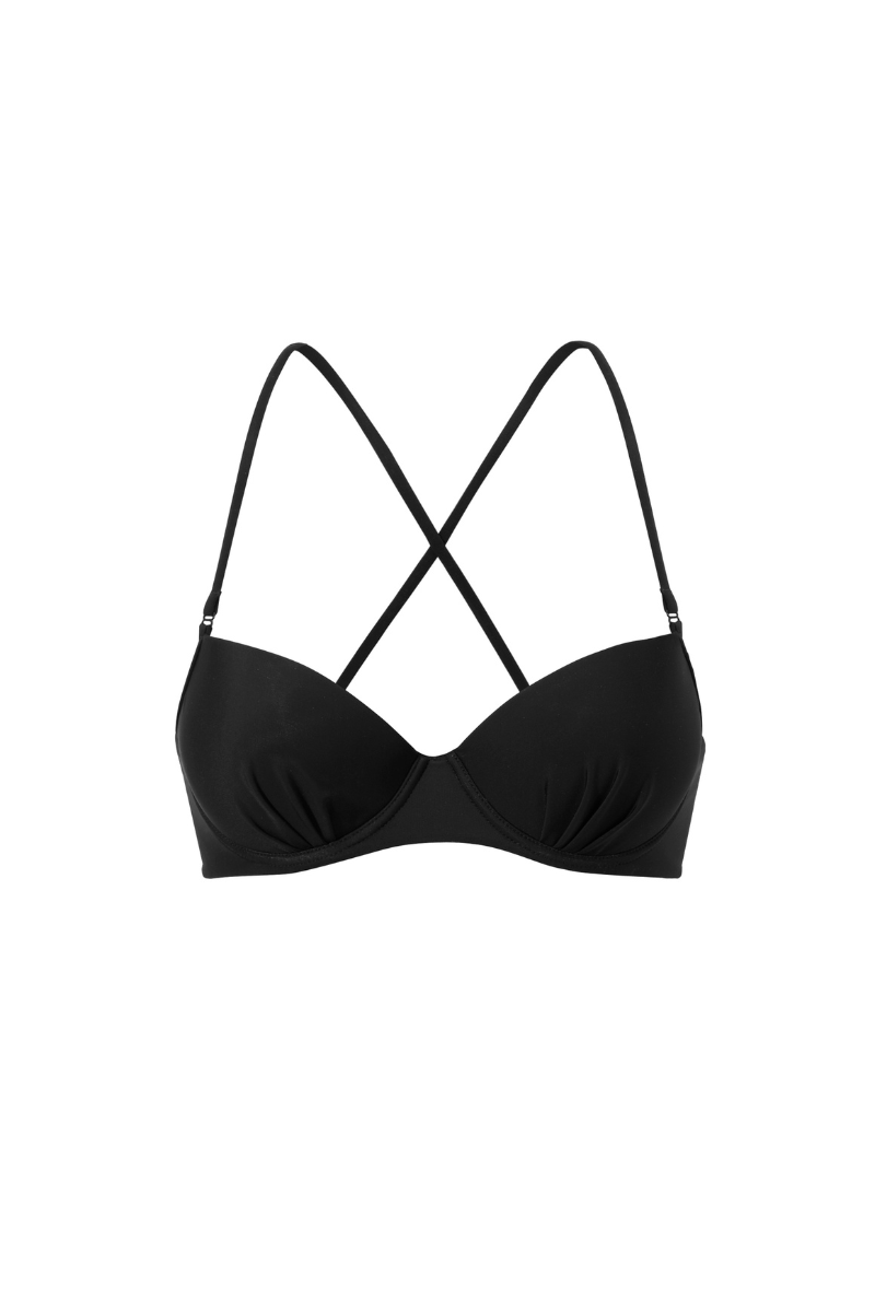 Czarny wiązany stanik od bikini Venus
