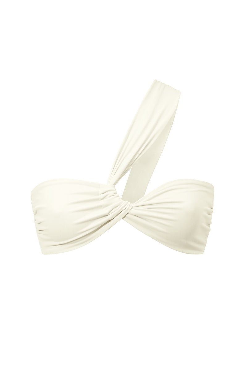 Kirei Ecru Asymmetric Bikini Top