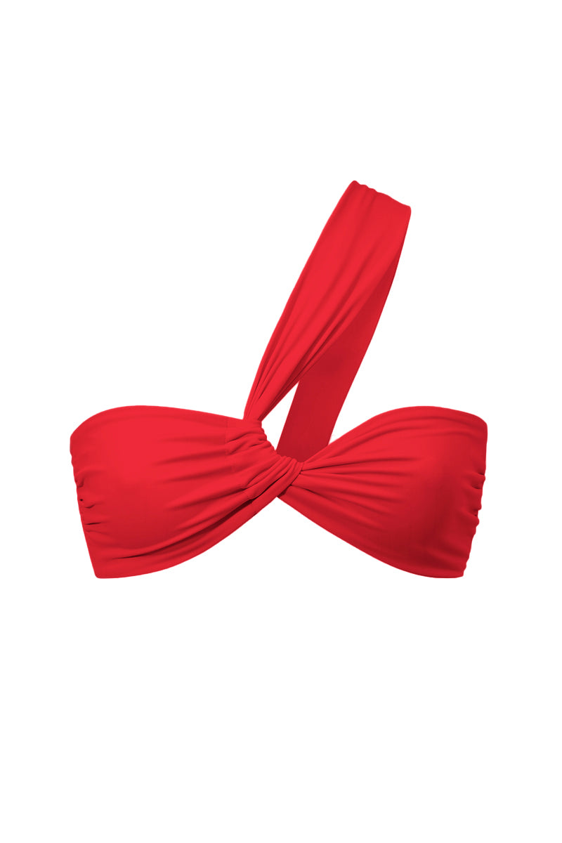 Kirei Red Asymmetric Bikini Top