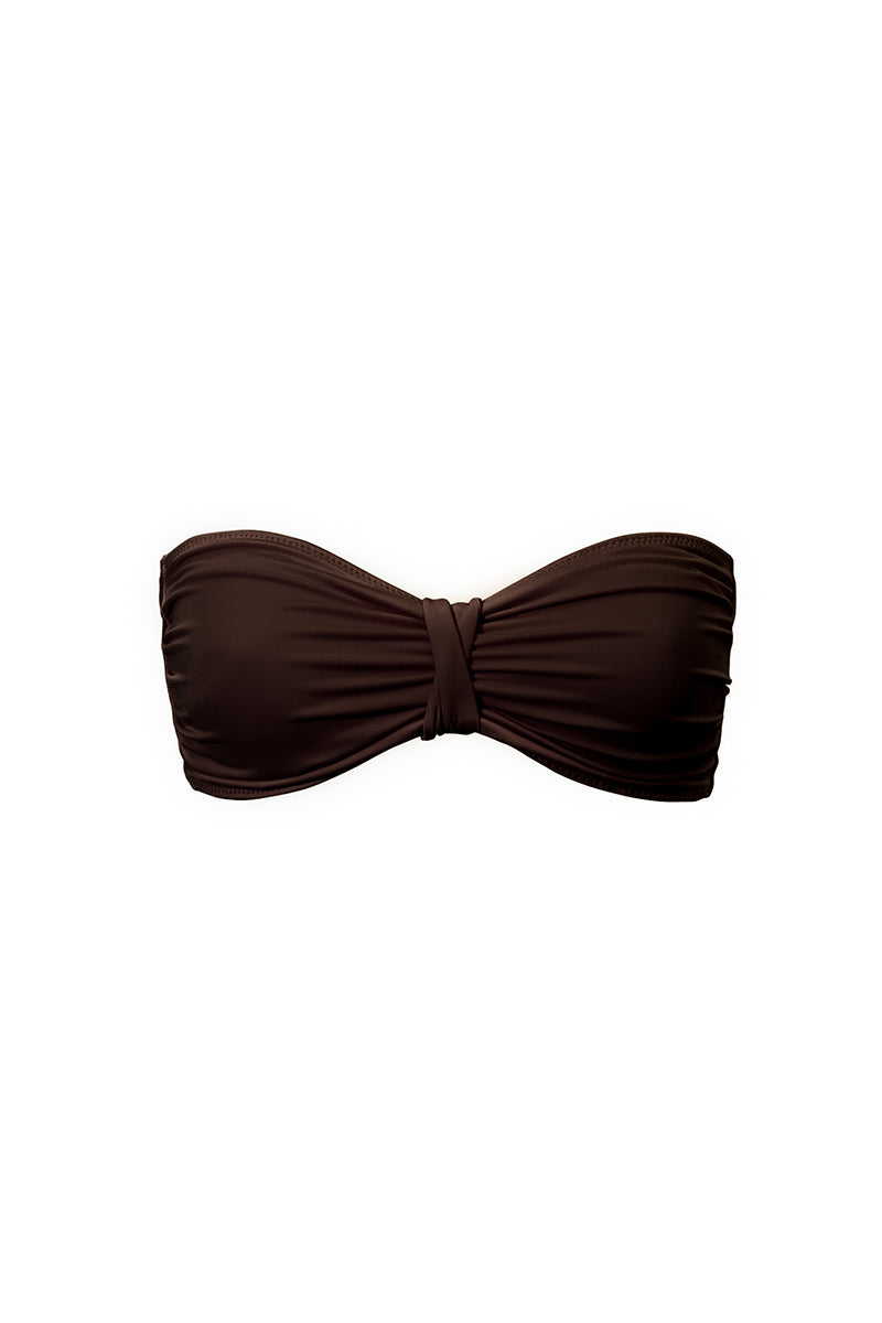 Brązowa góra od kostiumu typu bandeau Kawai