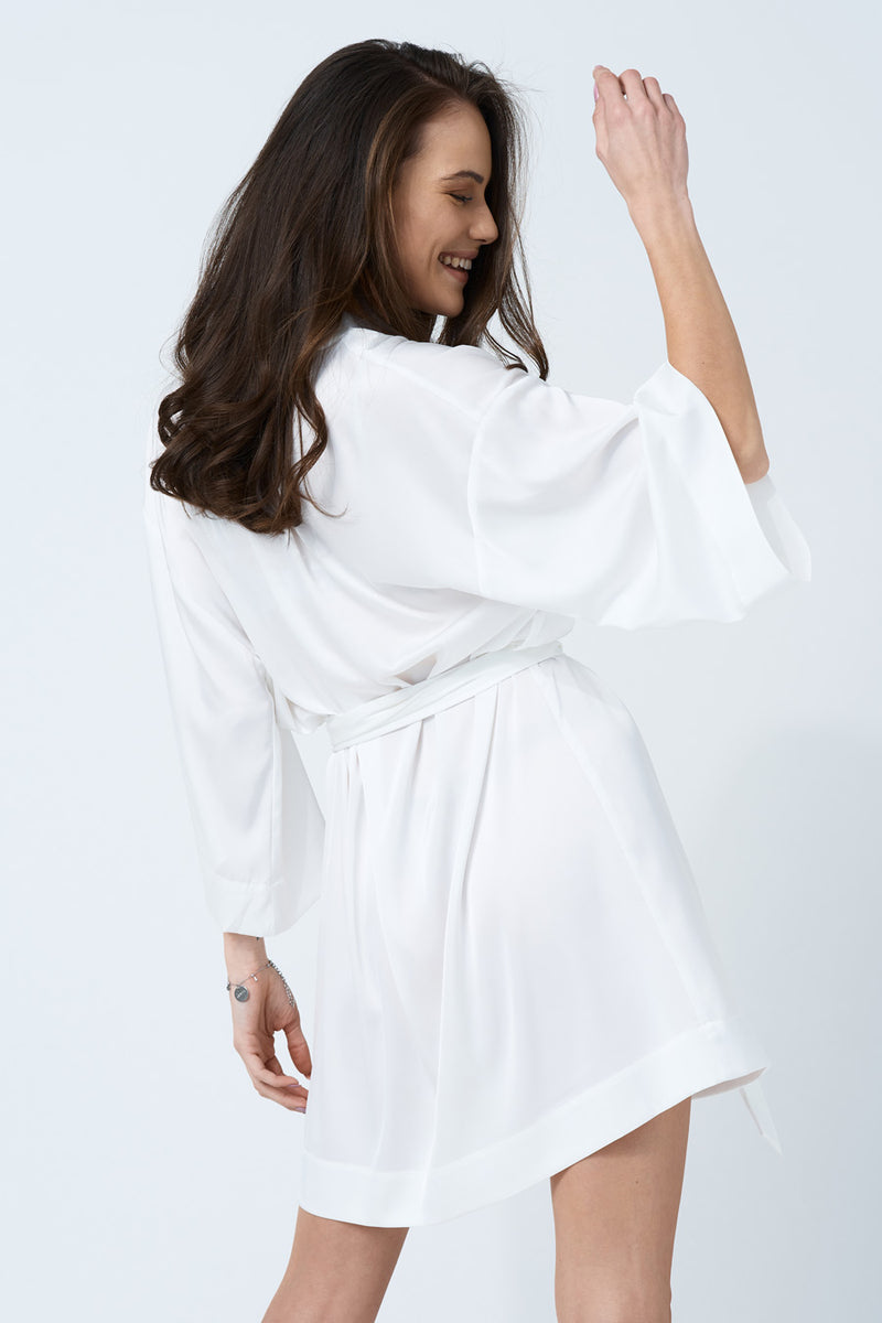 Satynowe kimono / szlafrok Dora Beige