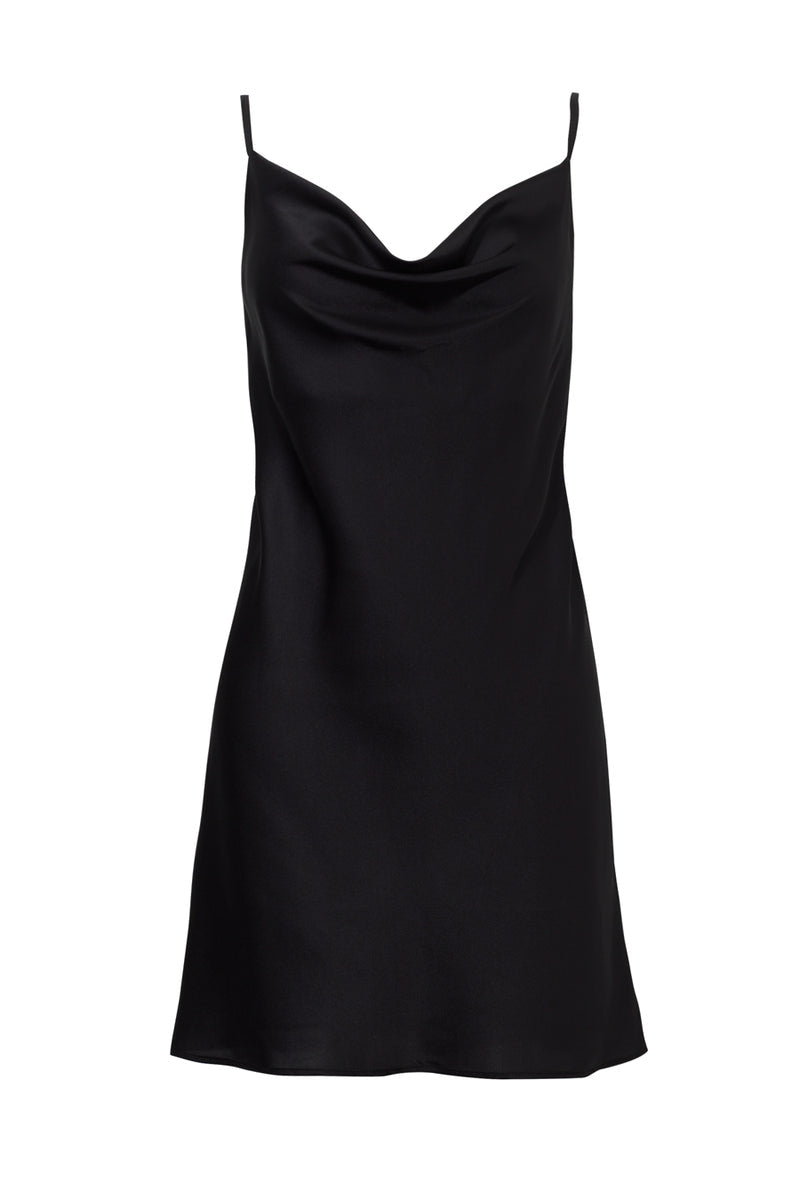 Jenny Black Satin Dress / Slip
