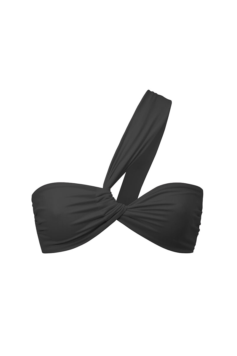 Czarny asymetryczny top bikini Kirei