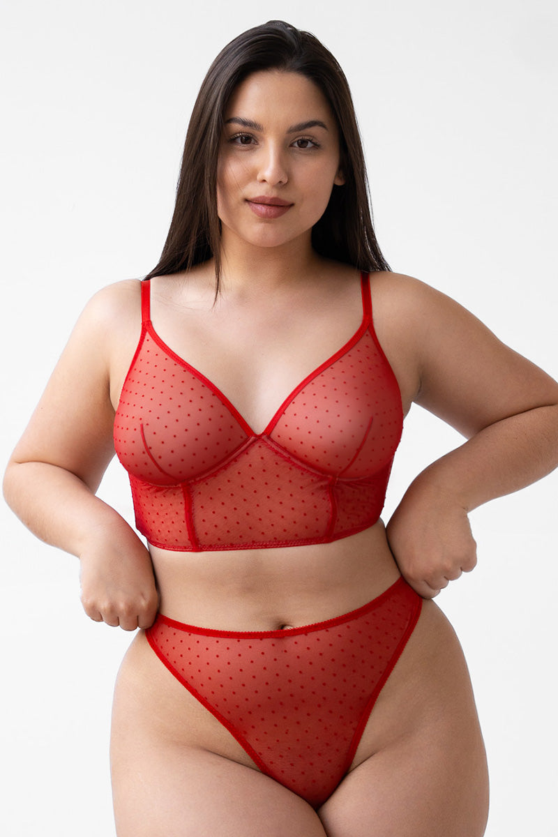 Charlotte Soft Red Corset-Style Bra