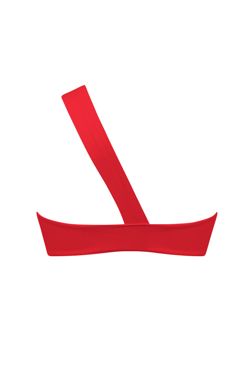 Kirei Red Asymmetric Bikini Top