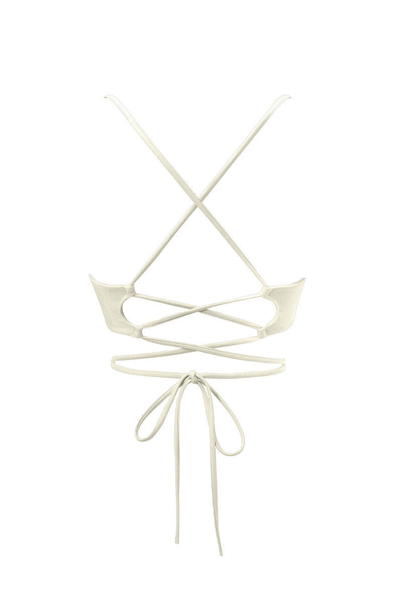 Malibu Ecru Tie Bikini Top