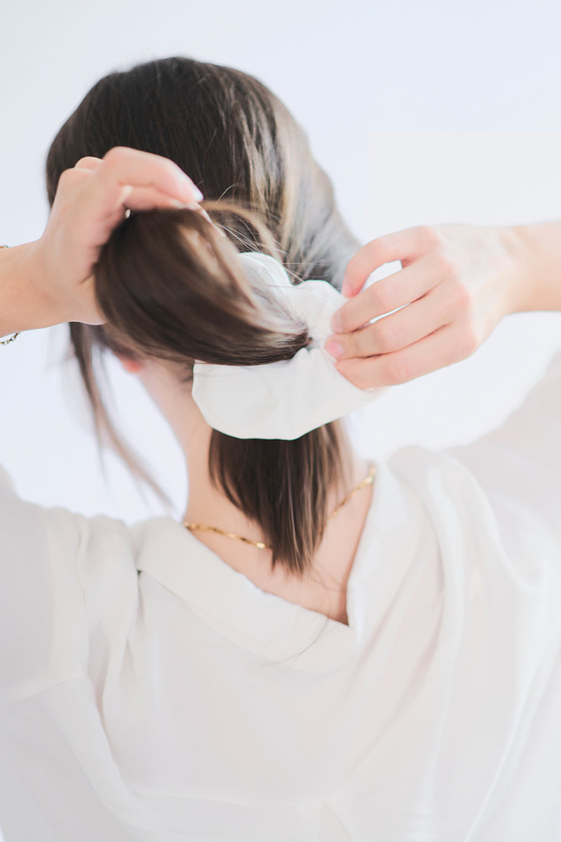 Beige Satin Hair Tie / Scrunchie