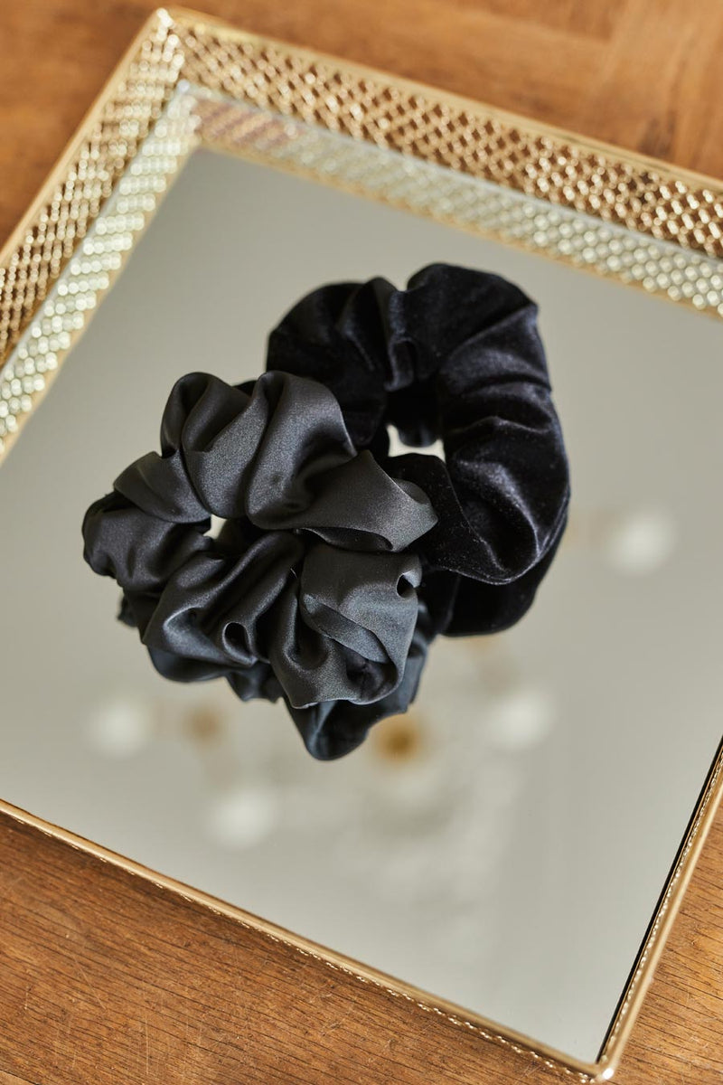 Black Satin Hair Tie / Scrunchie